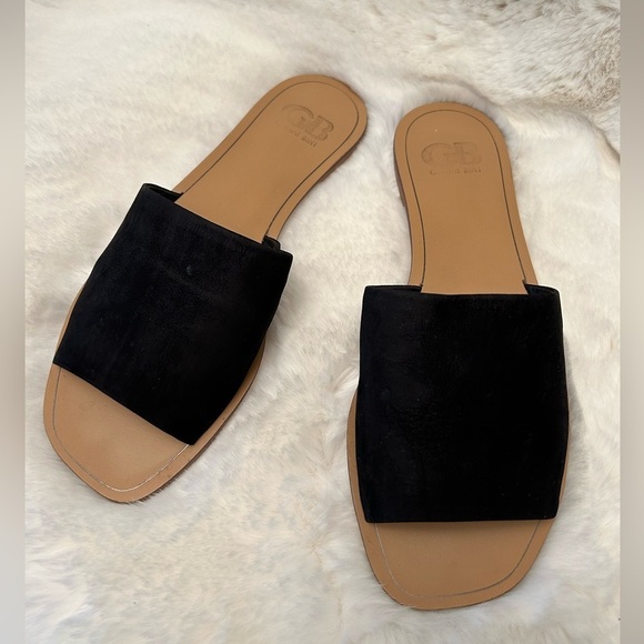 Gianni Bini So Basic Black and Tan Slide Sandals Sz-9.5. N - Picture 1 of 9